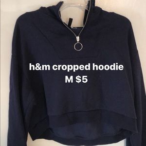 H&M cropped navy hoodie